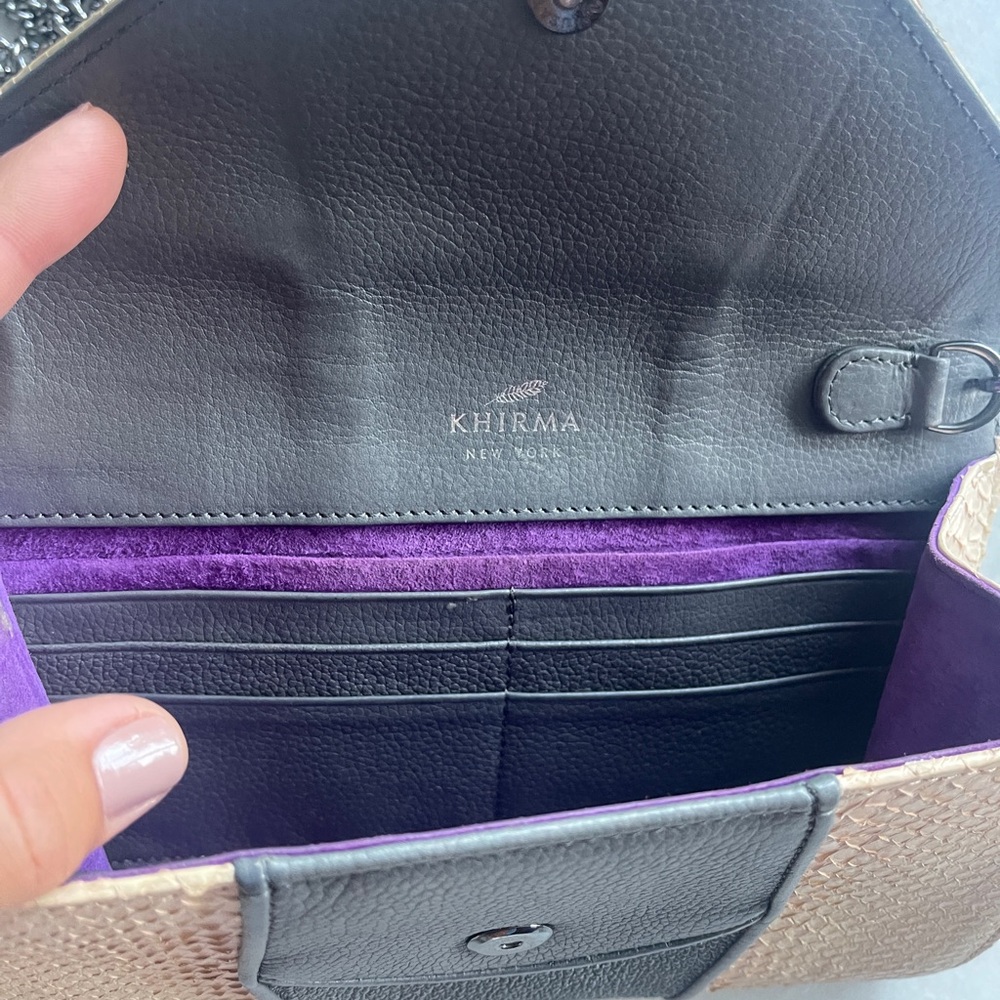 Khirma Eliazov Python Leather Chain-Link Crossbod… - image 3